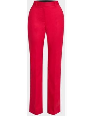 Argent Straight-Leg Seasonless Wool Pants - Red