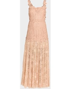 Kobi Halperin Ana Sleeveless Square-Neck Lace Maxi Dress - Multicolor