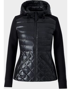 Mackage Agatha Quilted Mixed-Media Hooded Down Jacket - Black
