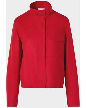 Akris Punto Taglio Vivo Felted Wool Blend Jacket - Red