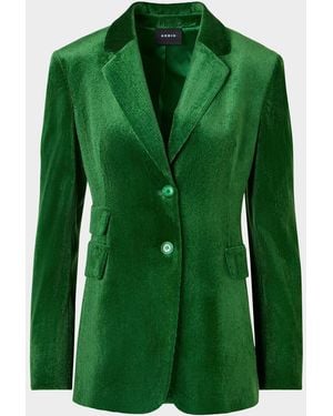 Akris Corduroy Single-Breasted Jacket - Green
