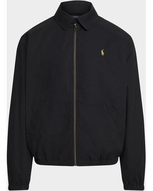 Polo Ralph Lauren Apos;S Embroidered-Graphic Cotton Poplin Windbreaker Jacket - Black