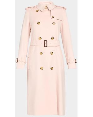 Burberry Kensington Double-Breasted Trench Coat - Pink