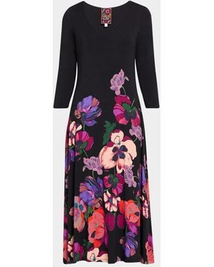 Johnny Was The Janie Floral-Print Favorite Midi Dress - Red