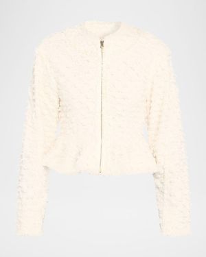 Ulla Johnson Rosalind Frayed Peplum Jacket - Natural