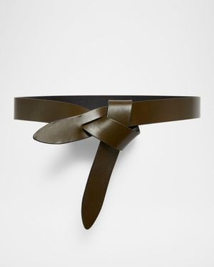 Isabel Marant Lecce Leather Pull-Through Belt - Natural