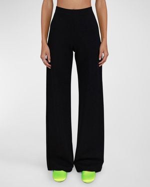 Leset Rio Wide-leg Ponte Pants - Black