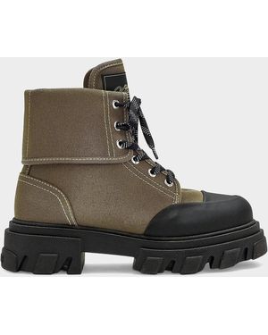 Ganni Cleated Ankle Boots - Brown