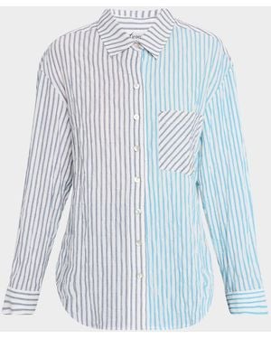 Finley Hilary Striped Button-Down Shirt - Blue