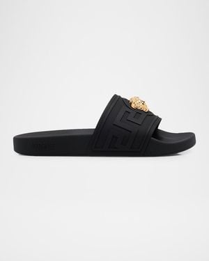 Versace Apos;S La Medusa Pool Slides - Black