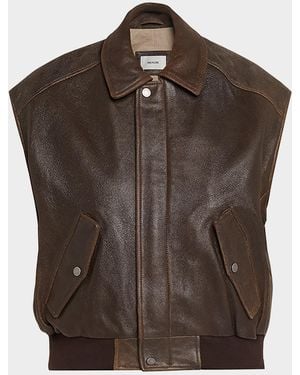 Haikure Val Nappa Leather Vest - Brown