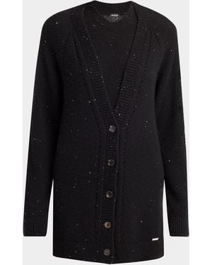 Kiton Embellished V-Neck Cashmere Cardigan - Black