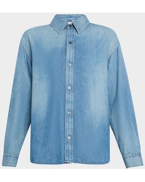 Moussy Felton Long-Sleeve Denim Shirt - Blue