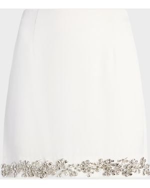 Cinq À Sept Adona Tumbling Flowers Crepe Mini Skirt - Natural