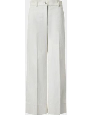 Akris Punto Chiara Stretch Denim Wide-Leg Crop Pants - White