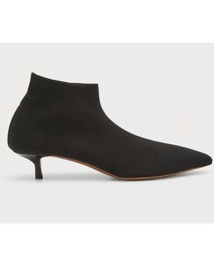 Neous Idra Pointed Goatskin Kitten-Heel Booties - Black