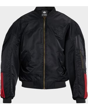 adidas X Willy Chavarria Satin Twill Bomber Jacket - Blue