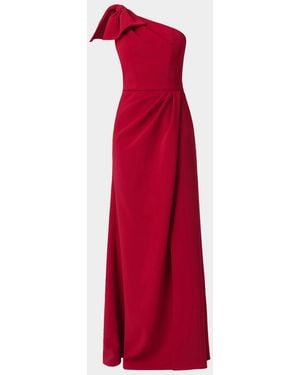 Shoshanna Killian One-Shoulder Stretch Crepe Gown - Red