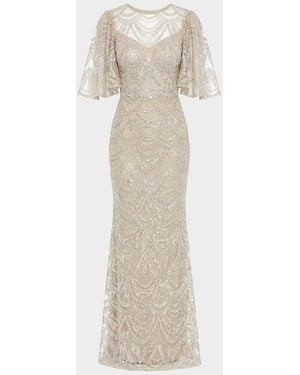 Mac Duggal Sequin-Embellished Column Gown - White