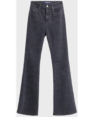Veronica Beard Beverly Floral Flare Jeans - Blue