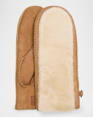 UGG Mittens W/ Exposed Shearling - Natural