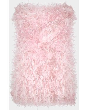 Halston Juniper Strapless Faux Feather Mini Dress - Pink