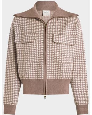 Varley Ablett Houndstooth Jacquard Jacket - Brown