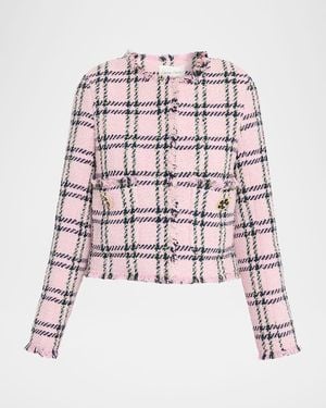 Cara Cara Waylin Plaid Tweed Jacket - White