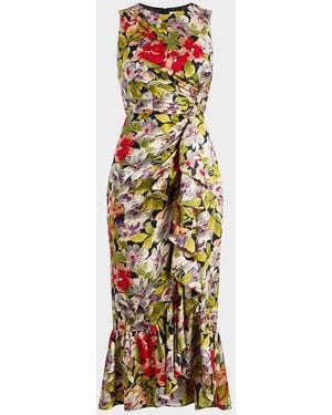 Cinq À Sept Elvira Canyon Bloom Midi Dress - Metallic