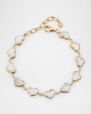 Jan Leslie 18K Plated All Around Heart Bracelet - Natural