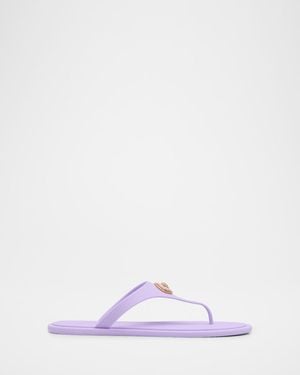 Versace Alia Medusa Rubber Thong Sandals - White