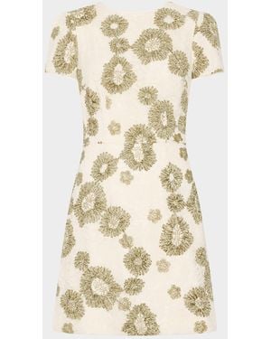 MILLY Daisy Embroidered Lace Mini Dress - Natural