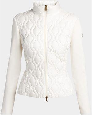 Moncler Cotton Padded Zip-Up Cardigan - White