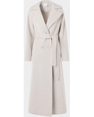 Akris Punto Herringbone Wool Coat - White