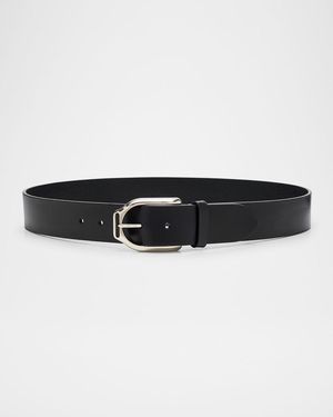 Ralph Lauren Apos;S Welington Stirrup-Buckle Leather Belt - Black