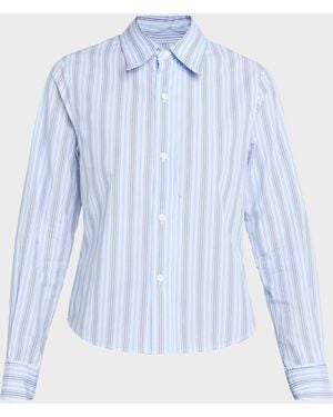 WE-AR4 The Rebel Striped Wool Shirt - Blue