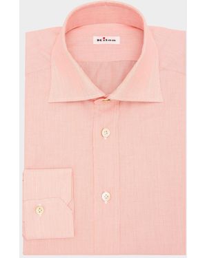 Kiton Cotton Fineline Stripe Dress Shirt - Pink