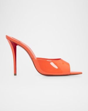 Christian Louboutin 100Mm Miss Z Leather Mule Sandals - Red