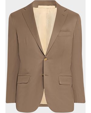 Kiton Apos;S Solid Wool Single-Breasted Sport Coat - Brown
