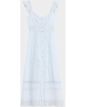 LoveShackFancy Kailette Button-Front Maxi Dress - White