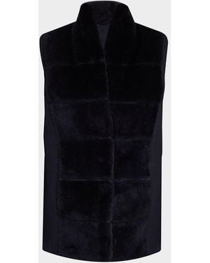 Gorski Reversible Shearling Cashmere-Blend Vest - Black