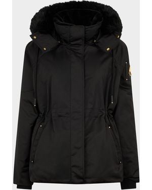 Moose Knuckles Stirling Satin Parka With Removable Hood - Black