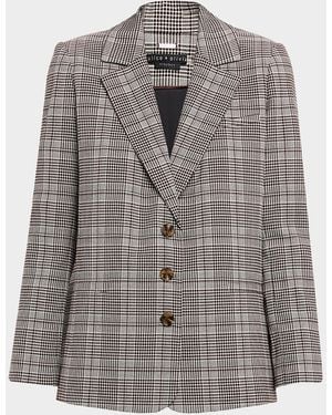 Alice + Olivia Michael Plaid Boxy Blazer - Gray
