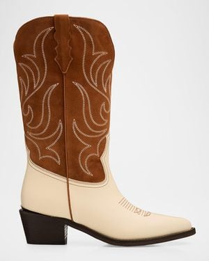 Partow Rowan Mid-Calf Cowboy Boots - Brown