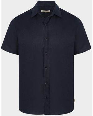 Onia Apos;S Stretch Linen Short-Sleeve Shirt - Blue