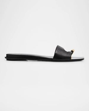 Tory Burch Pierced Leather Toe Ring Flat Sandals - Multicolor