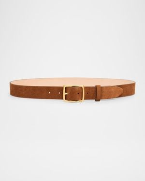 Rag & Bone Suede Boyfriend Belt - White