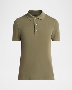 Tom Ford Lyocell Pique Polo Shirt - Green