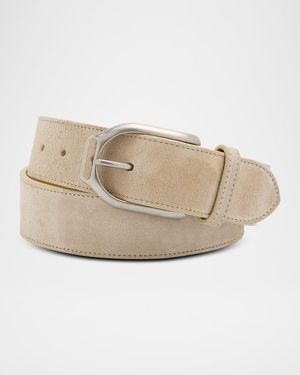 Polo Ralph Lauren Welington Stirrup-Buckle Suede Belt - Natural