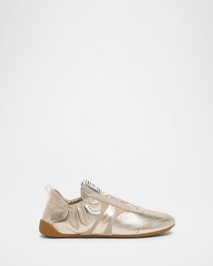 Chloé Kick Mixed Leather Low-Top Sneakers - White